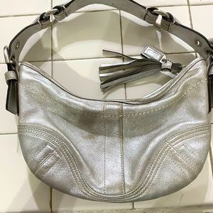 Vintage Coach Silver Baguette Purse